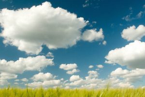 Clouds over a field