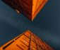 Hapag Lloyd orange shipping containers