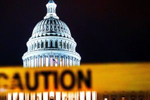 US Capitol with CAUTION tape